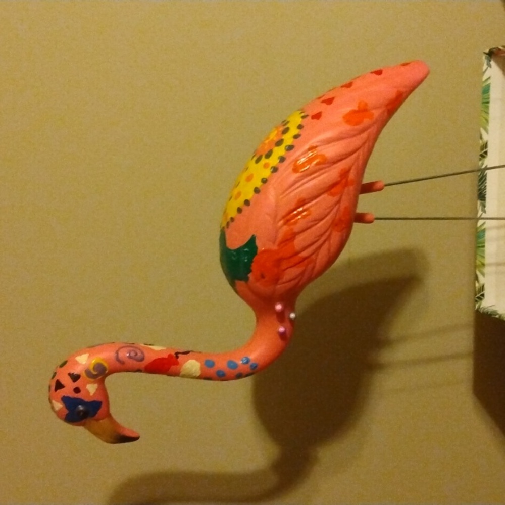 Hand Painted Funky Flamingo